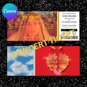 DIY Printable Concert Ticket Canva Template Fully Customizable