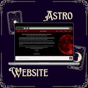 Astro Mystical Astrology Wix Website Template Tarot Reader Web Design Website for Spiritual Businesses | Dark Elegant Occult Branding