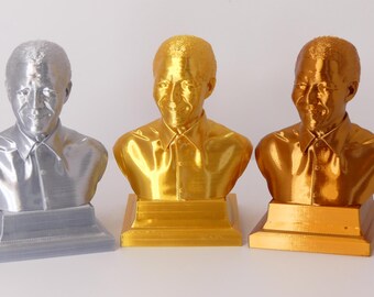 Nelson Mandela Bust Statue – Desk Sculpture, Inspirational Decor, Leader Figurine, Gift for History Lovers