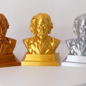 Albert Einstein Bust Statue – Historical Desk Decor, Scientist Sculpture, Physics Office Bookshelf and Desk Art, Gifts for Academics