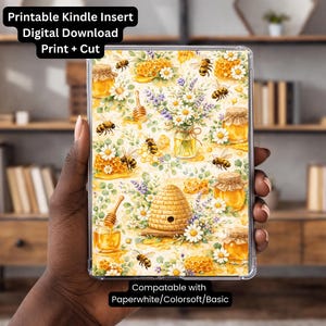 Encarte para Kindle de Honey Bee, encarte de Cottagecore (descarga digital)