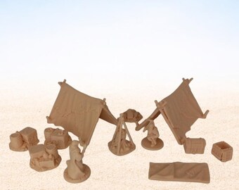 Set Accampamento Fantasy RPG – Terrain Campeggio 10pz per D&D / Wargame 28-32mm
