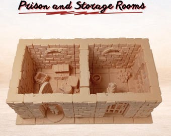 Modular Dungeon Prison & Storage Room Set – 28mm DnD Tabletop Scenery RPG
