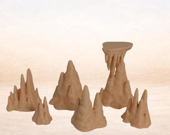 Cave Stalagmites – 6pcs Dungeon Scatter 3D Print Miniatures 28‑32mm