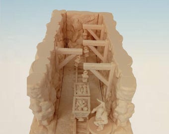 Modular Mine Dungeon Terrain – OpenLOCK – DnD / Pathfinder – 28–32 mm – Made in Italy