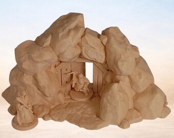 Caverna di Roccia 3D – Miniature 28–32 mm – Tabletop Made in Italy