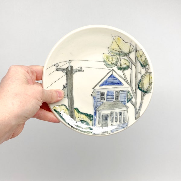 house and tree treat plate