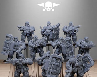 FreeGuard Armored Mutants (10) | StationForge | Galactic Infantry Miniatures