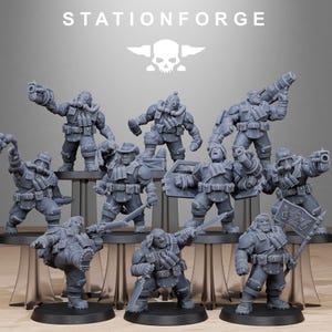GrimGuard Jungle Fighter Mutants (10) | StationForge | Galactic Infantry Proxy Resin Miniatures