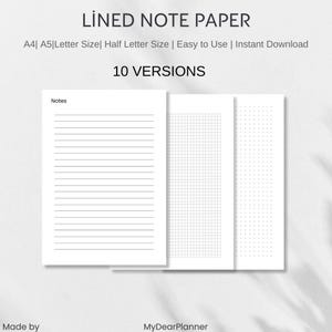 Cyfrowe strony notatek | Minimalistyczne, nadające się do druku i estetyczne GoodNotes, Notability, szablon PDF OneNote | Cyfrowy planer, notatnik PDF