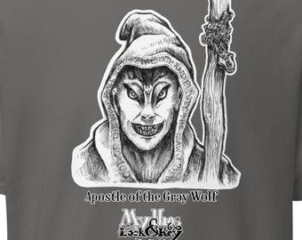 T-shirt, Mythos: Lock & Key, Apostle of the Gray Wolf card art