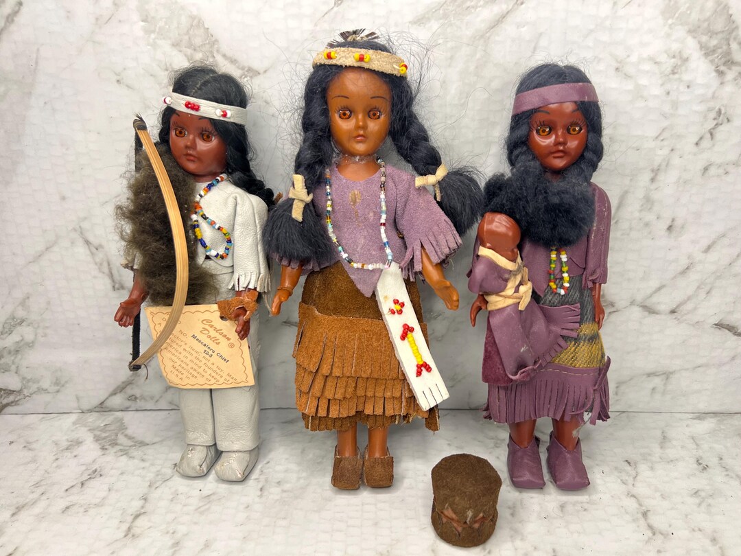 【新品】Carlson Doll インディアン8体セットUSA製 コレクター品 Set of 2 Vintage Carlson Native American Dolls - Etsy