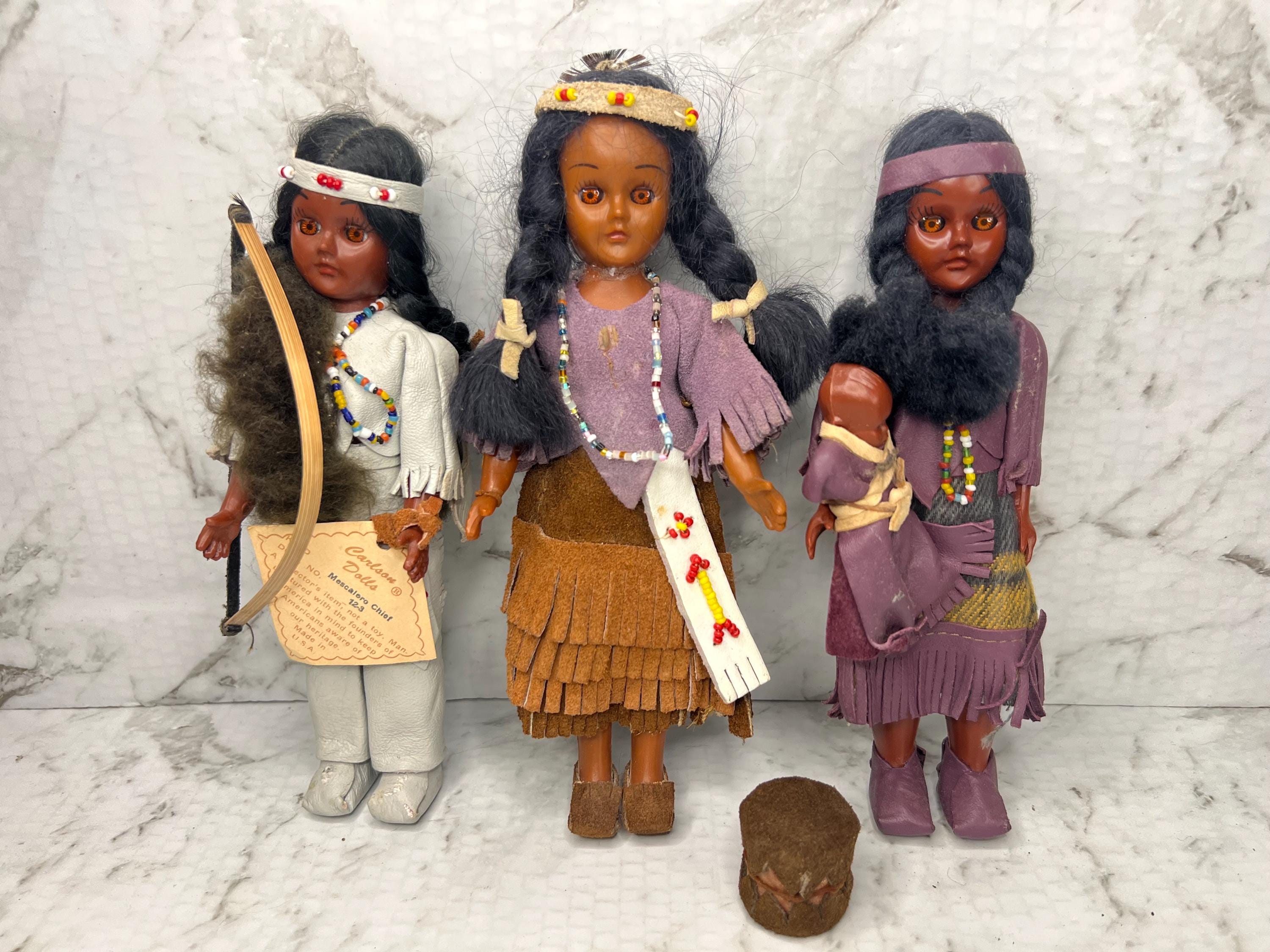 Set of 2 Vintage Carlson Native American Dolls - Etsy