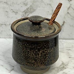 Signed studio pottery vintage sugar bowl
