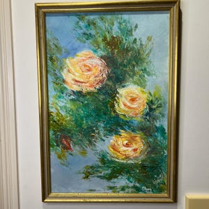 Vintage floral still life oil painting