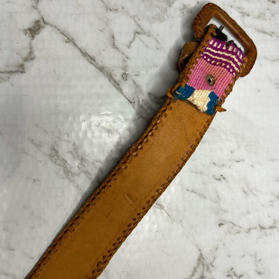 Multi-coloured vintage Guatemalan patchwork leath… - image 8