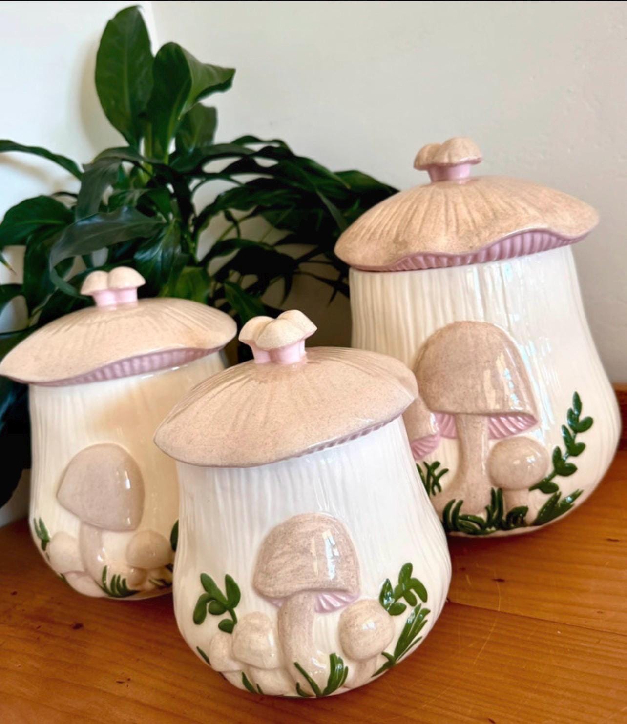 Mushroom canister lid - Etsy 日本