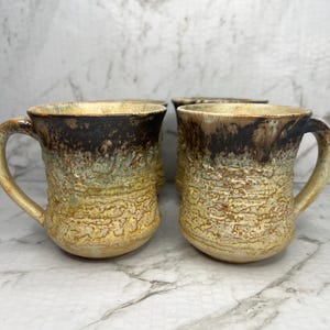 Vintage signed studio pottery coffee mugs