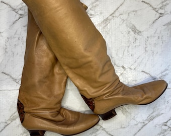 Vintage Pollini Italian leather slouch boots