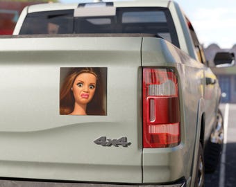 Disgusted Doll Face Car Magnet | Funny Barbie Expression Magnet