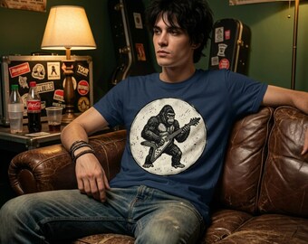 Gorilla T-Shirt Graphic Design, Retro Rock n Roll Art Download