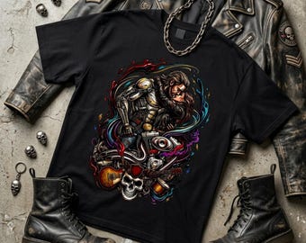 Cyberpunk Rocker Biker Graphic PNG – Heavy Metal Art, Textless (Digital Download)