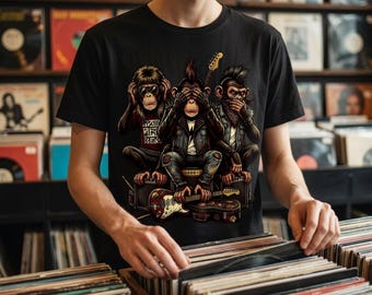 Punk Rock Monkeys Vintage Rock PNG, Edgy Streetwear Graphic (Digital Download)