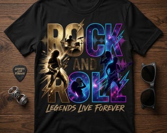 Rock and Roll T-Shirt Design - Cosmic Band Graphic for Apparel