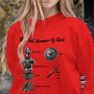 The Full Armor of God - Unisex Heavy Blend™ Crewneck Sweatshirt, Christian gift, Faith sweatshirt, Inspirational apparel, Religious