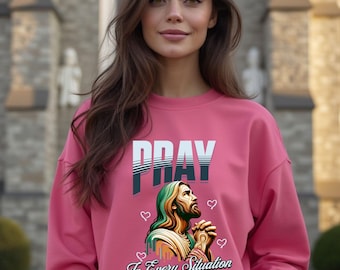 Pray In Every Situation Crewneck Sweatshirt, Faith-Inspired, Cozy Comfort, Inspirational Apparel, Christian Sweatshirt, Prayer sweatshirt