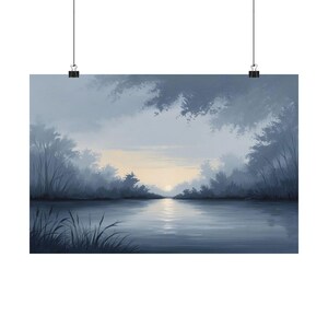 Póster mate de paisaje sereno, arte de pared tranquilo, decoración del hogar, impresión de naturaleza, regalo para amantes de la naturaleza, decoración tranquila