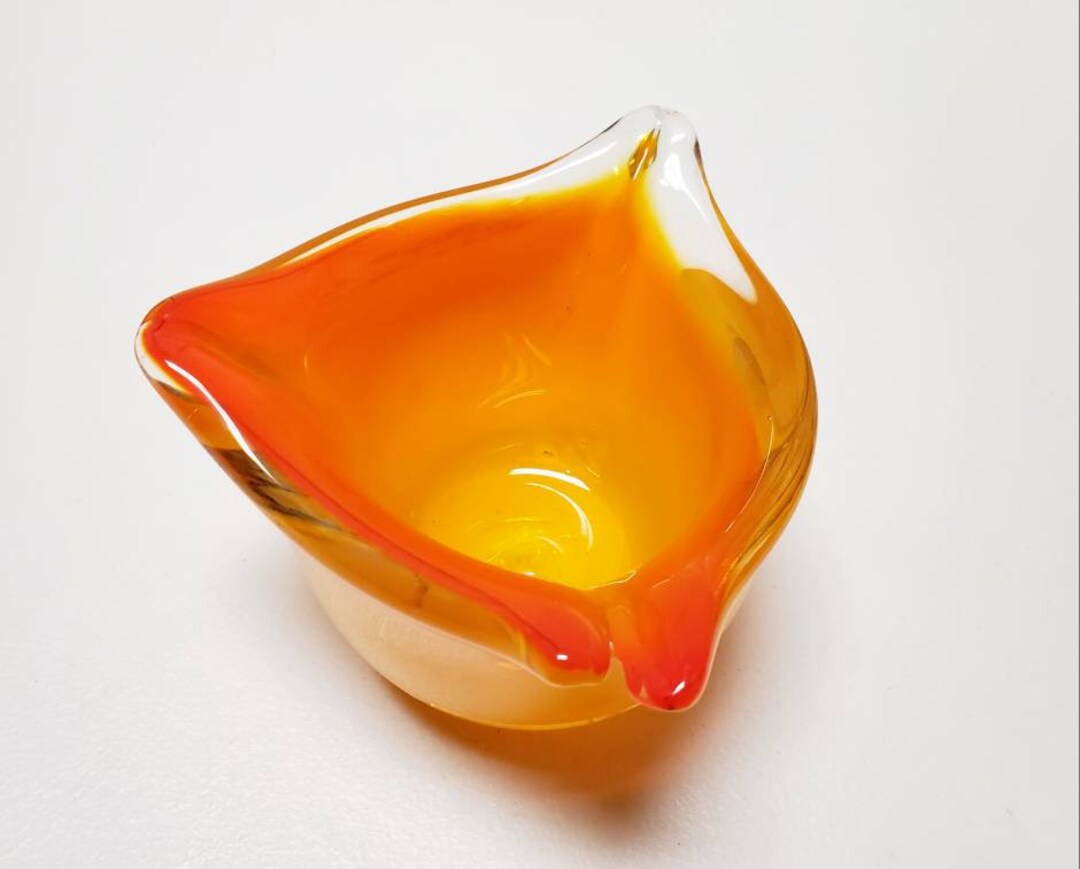 Orange Art Glass Bowl Etsy