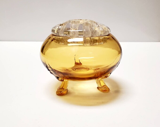Amber Viking Glass Flower Frog Vase Etsy