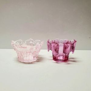 2 Pink Viking Glass Bowls