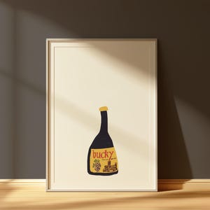 DIGITALE Buckfastfles Art Print - Scottish Tonic Wine Illustration - Funny Wall Art - Uniek cadeau - Barwagen Print - Buckfast-poster