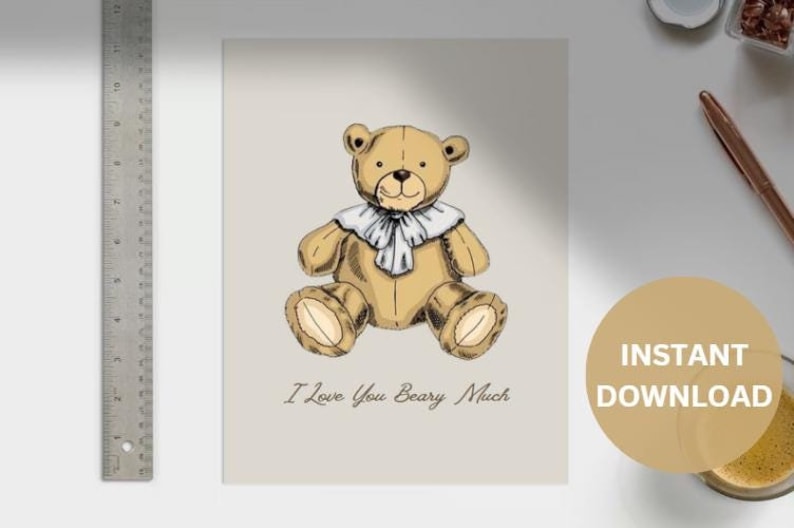 I Love You Beary Much Nursery Printable - Etsy