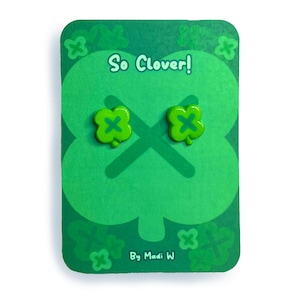Clover Stud Earrings, Clover Earrings, Clover Accessories