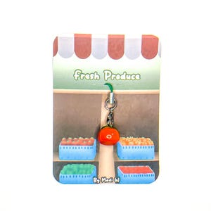 Persimmon Phone Charm, Fruit Phone Charm, Cute Phone Charm, Aesthetic Phone Charm