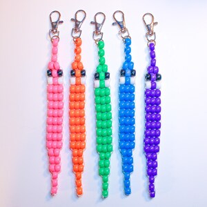 Candi Worm On A String Keychain: Bead Keychain
