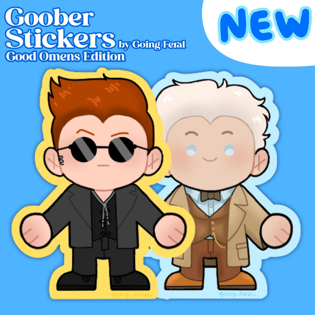 Good Omens Goober Stickers, Aziriphale & Crowley - Etsy