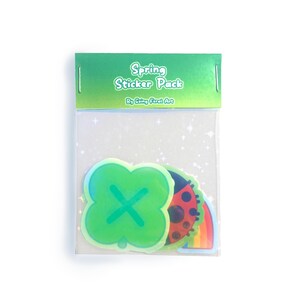 Spring Sticker Pack, Clover Sticker, Rainbow Sticker, Ladybug Sticker
