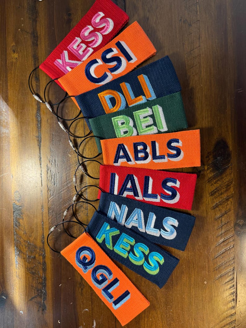 Embroidered Tag for Suitcase- Double Sided- Custom Bag Tag Bild 2