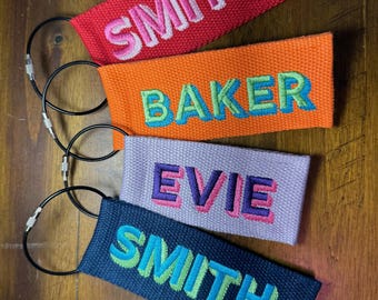 Embroidered Tag for Suitcase- Double Sided- Custom Bag Tag