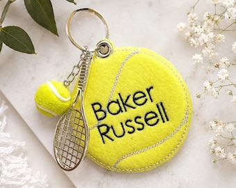Custom Embroidered Tennis Keychain Bag Tag