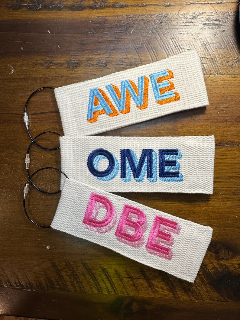 Embroidered Tag for Suitcase- Double Sided- Custom Bag Tag Bild 3