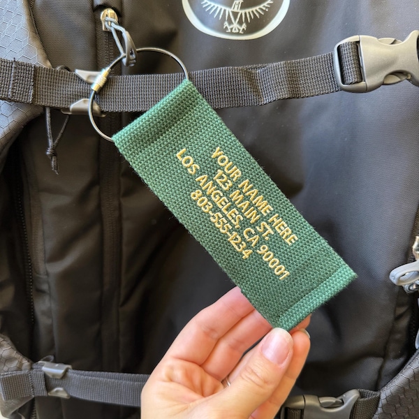 Embroidered Tag for Suitcase- Double Sided- Custom Bag Tag