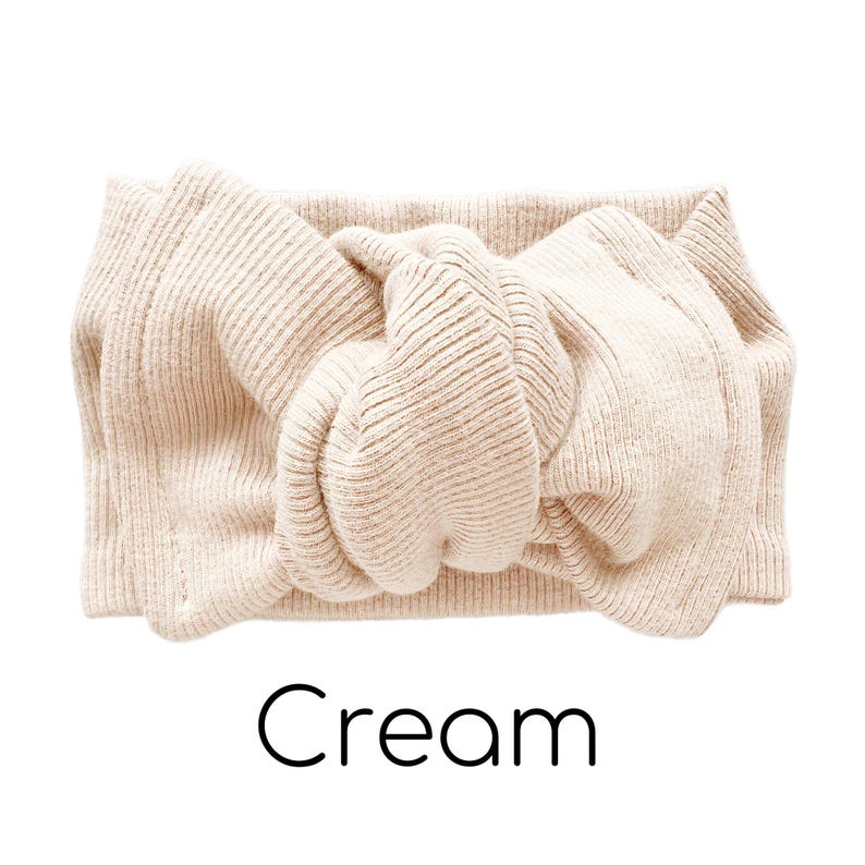 Cotton Rib Knit Baby Headwrap: Adjustable Knot Bow Baby Headbands imagem 5
