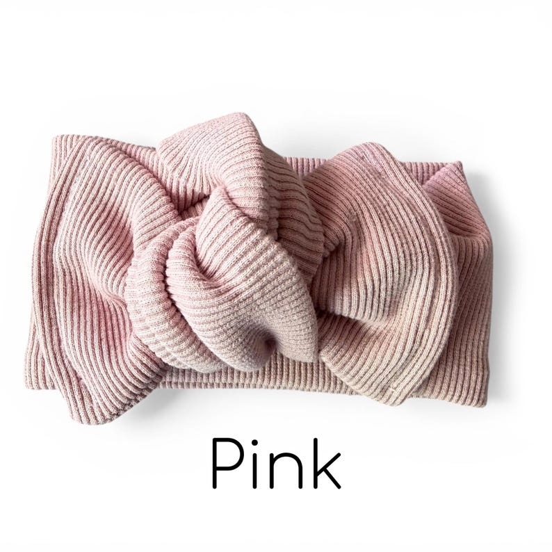 Cotton Rib Knit Baby Headwrap: Adjustable Knot Bow Baby Headbands imagem 18