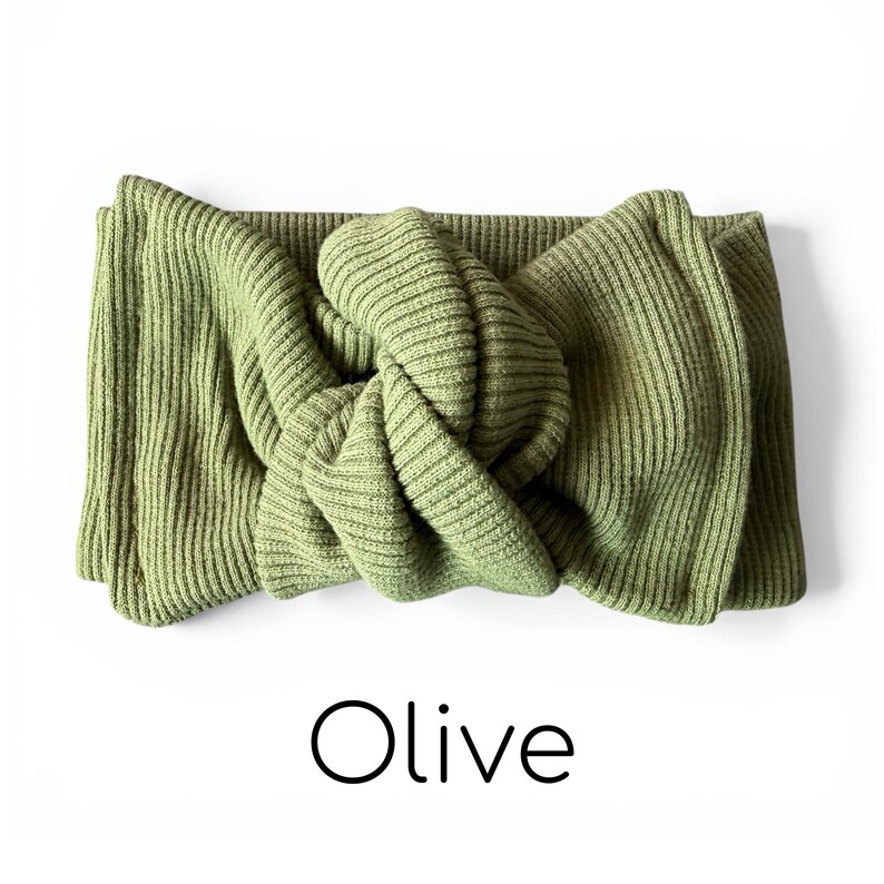 Cotton Rib Knit Baby Headwrap: Adjustable Knot Bow Baby Headbands imagem 15
