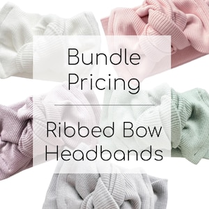 Cotton Rib Knit Baby Headwrap: Adjustable Knot Bow Baby Headbands imagem 1